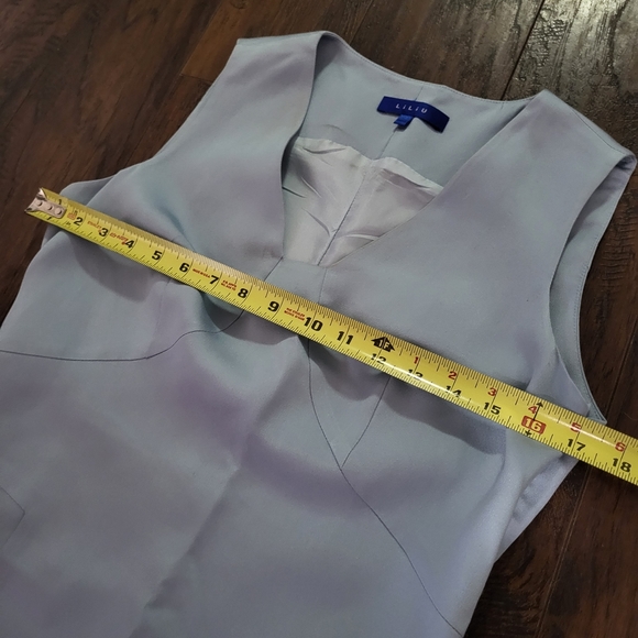 LiLiu Silk Light Blue Sheath Dress 2 XS - Picture 8 of 11